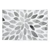 水彩ブラシストローク – 白黒 枕カバー (裏面)