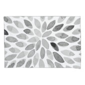 水彩ブラシストローク – 白黒 枕カバー (正面)