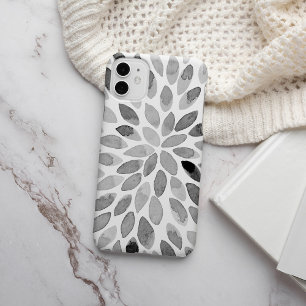 水彩ブラシストローク – 白黒 iPhone 13ケース