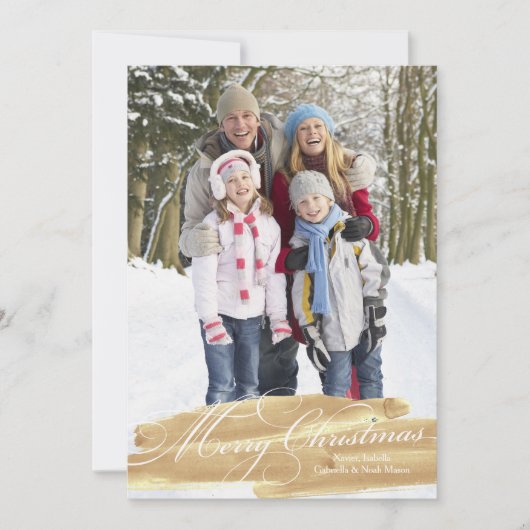 水彩ブラシストローク |金ゴールド シーズンカード (正面)