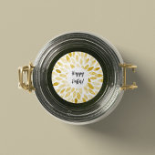 水彩ブラシストローク – 黄色のイースターシール ラウンドシール