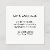 水彩ブラシ付きスタイリストモノグラム スクエア名刺 (裏面)