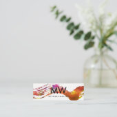 水彩ブラシ付きモダンモノグラム スキニー名刺 (スタンド正面)