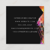 水彩ブラシ付きモダンモノグラム スクエア名刺 (裏面)