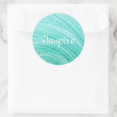 水彩ブラシ曲線テクスチャ ラウンドシール (バッグ)