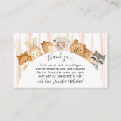 水彩ブラシ森の赤ちゃん動物ありがとう エンクロージャーカード (正面)