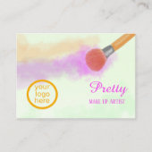 水彩ブラシ美しいメイクアップ業 名刺 (正面)