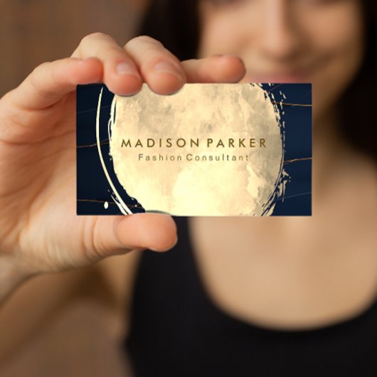 水彩ブラシ金ゴールド 名刺