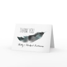 水彩ブラッインスパイアクフェザーサンキューカード