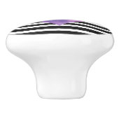 水彩ブラックとパープルのハートセラミックノブ セラミックノブ (側面)