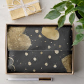 水彩ブラックと金ゴールドインクヴァレンティーンハート 薄葉紙 (ギフト)