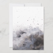 水彩ブラックグレーの霧のベビーシャワー 招待状 (裏面)