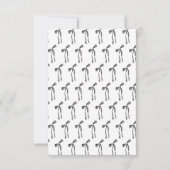 水彩ブラックコケット ボウ ブライダルシャワー サンキューカード (裏面)