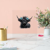 水彩ブラックハイランドクラシック牛Tシャツ アクリルサイン (ウェディング)