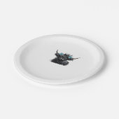 水彩ブラックハイランドクラシック牛Tシャツ ペーパープレート (アングル)