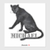 水彩ブラックパンサー豹パーソナライズド シール (シート)