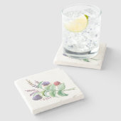 水彩ブラックベリーラズベリーブーケ ストーンコースター (横)