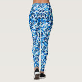 水彩ブラックライトダークブルーの濃淡パターン レギンス (裏面)