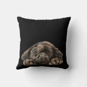 水彩ブラックラブラドールレトリエバーペットドッグ クッション (裏面)