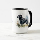 水彩ブラックラブラドールレトリバー マグカップ (正面右)