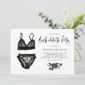 水彩ブラックレースランジェリーバチェロレッテ 招待状 (スタンド正面)