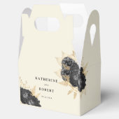 水彩ブラック金ゴールドバラモノグラム結婚ズ フェイバーボックス (オープン)