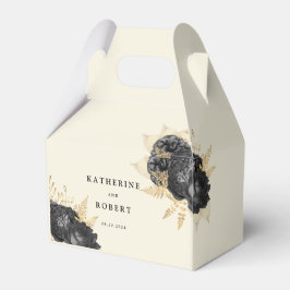 水彩ブラック金ゴールドバラモノグラム結婚ズ フェイバーボックス