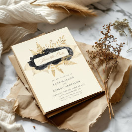 水彩ブラック金ゴールドバラ日付の保存