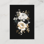 水彩ブラック金ゴールドフローラ披露宴 エンクロージャーカード (裏面)