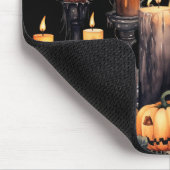 水彩ブラック&オレンジハロウィーンキャンドル マウスパッド (コーナー)