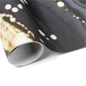 水彩ブラック&金ゴールドグリッター炭酸アルコールインク ラッピングペーパー (ロールコーナー)