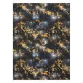 水彩ブラック&金ゴールド大理石銀河系 テーブルクロス (正面)