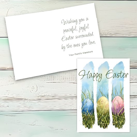 水彩ブラッシュストロークイースターエッグ カード