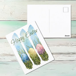 水彩ブラッシュストロークイースターエッグ シーズンポストカード