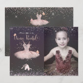 水彩ブラッシュチュチュとバタフライ ダンス発表会 招待状 (正面/裏面)