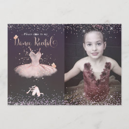 水彩ブラッシュチュチュとバタフライ ダンス発表会 招待状