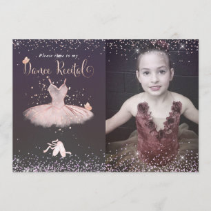 水彩ブラッシュチュチュとバタフライ ダンス発表会 招待状