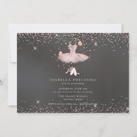 水彩ブラッシュチュチュと蝶のダンス発表会 招待状 (裏面)