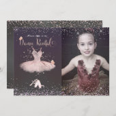 水彩ブラッシュトゥトゥと蝶のダンス発表会 招待状 (正面/裏面)