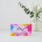 水彩ブラッシュモノグラム 名刺 (スタンド正面)