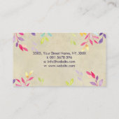 水彩ブランチのヴィンテージ紙 名刺 (裏面)