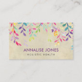 水彩ブランチのヴィンテージ紙 名刺 (正面)