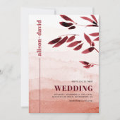 水彩ブランチQRコード日本結婚通版 招待状 (正面)