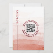 水彩ブランチQRコード日本結婚通版 招待状 (裏面)