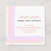 水彩ブラ色彩の鮮やかシ線の化粧アーティスト スクエア名刺 (裏面)