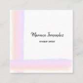 水彩ブラ色彩の鮮やかシ線の化粧アーティスト スクエア名刺 (正面)