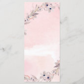 水彩ブリス | 赤面ピンクフローラ結婚のメニュー メニュー (裏面)