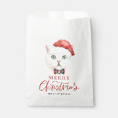 水彩ブリティッシュショートヘア猫サンタクリスマス フェイバーバッグ (正面)