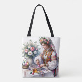 水彩ブルガリアフォーク女性フローライースターエッグ トートバッグ (裏面)