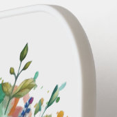 水彩ブルガリア国旗のフローラリース民俗学 ピックルボールラケット (左詳細)